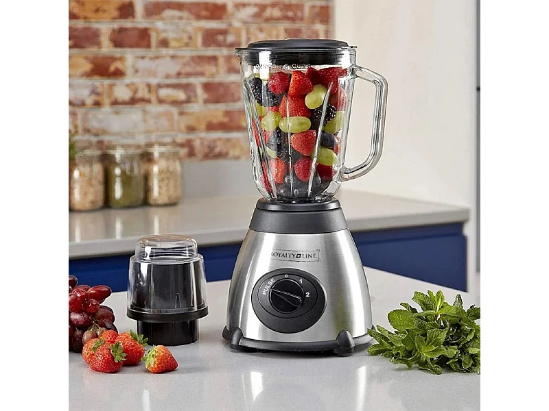 Blender 800w 1.5 Litre 3 Vitesses Acier Inoxydable De Royalty Line