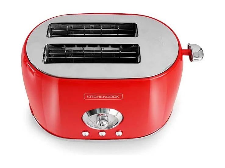 Grille Pain Style Rétro Double Fentes Retro Toast Rouge Kitchencook