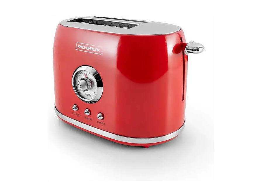 Grille Pain Style Rétro Double Fentes Retro Toast Rouge Kitchencook