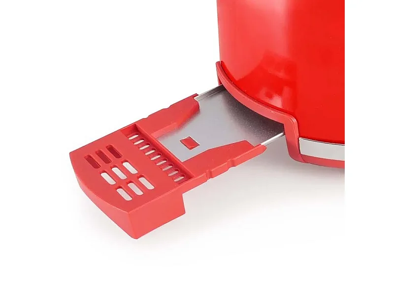 Kitchencook - Retro Toast Red - Rouge - Grille-pain Rétro 2 Fentes - 7 Niveaux - 800 W