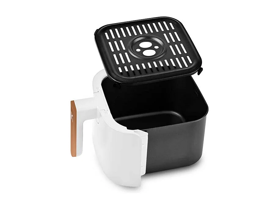 Kitchencook - Friteuse Sans Huile 4l - 8 Programmes - Minuterie Numérique - Thermostat Réglable - 1400w - Blanc