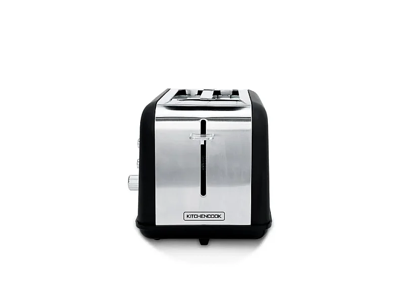 Kitchencook - Toasteo_glass_black - Grille-pain Avec Fenêtre - 2 Larges Fentes - 800 W - Noir