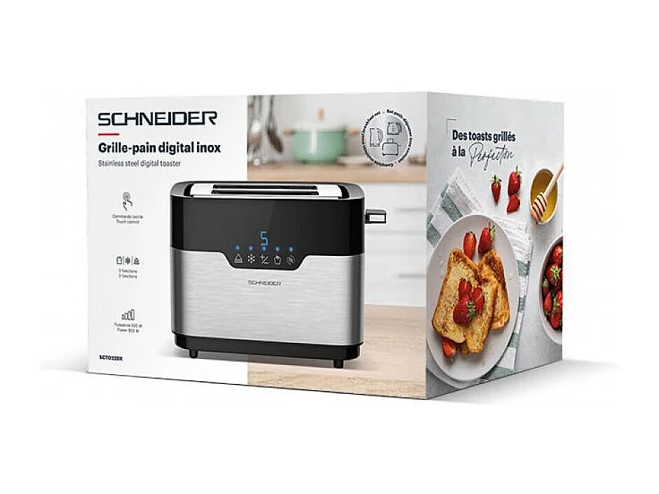 Grille Pain Digital 2 Fentes Inox Scto22dx Schneider