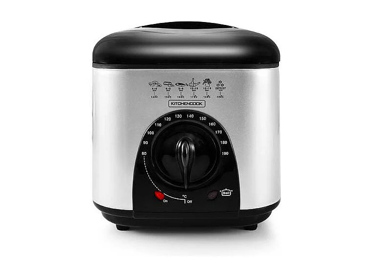 Kitchencook - Friteuse électrique 1l 2en1  - Avec Service à Fondue - Couvercle Avec Fenêtre - Revêtement Antiadhésif