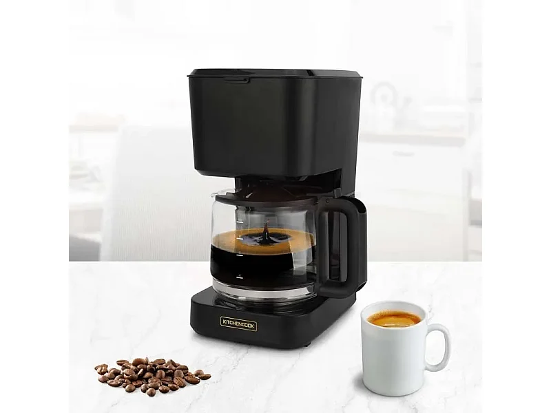 Kitchencook - Matt_coffee - Noir Mat - Cafetière Filtre 1,3 L - 10 Tasses - Maintien Au Chaud