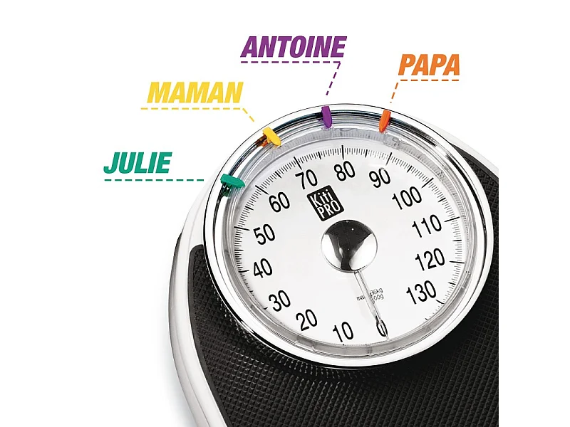 Kitipro - Pèse Personne Mécanique - Grand Cadran - Affichage Analogique - Capacité Max 136kg - Sans Pile - Noir