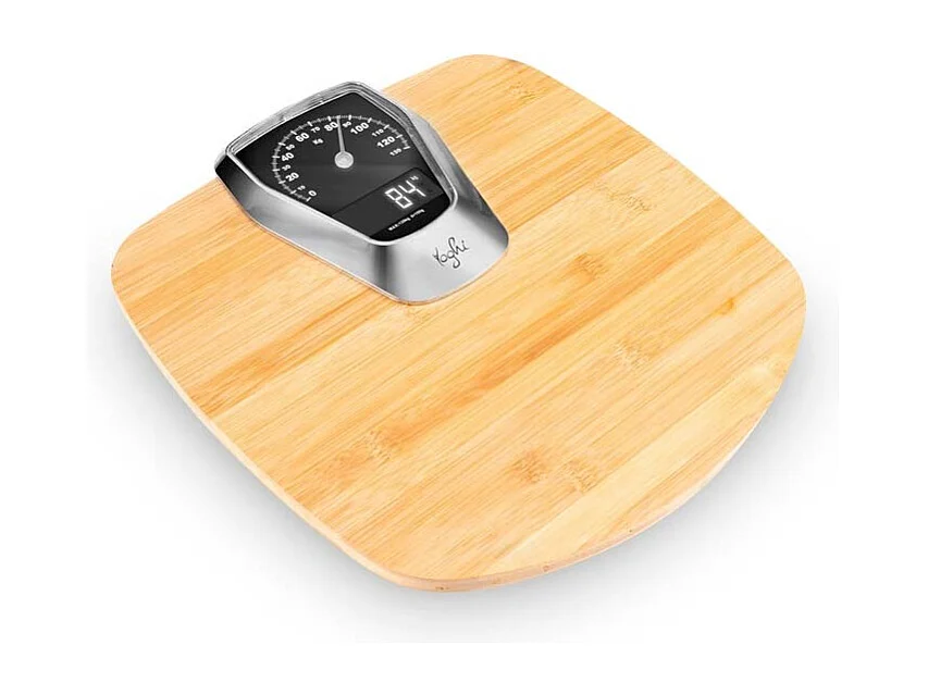 Yoghi - Dr Scale Ultimate - Pèse-personne Digital Bambou - Double Affichage - 130kg