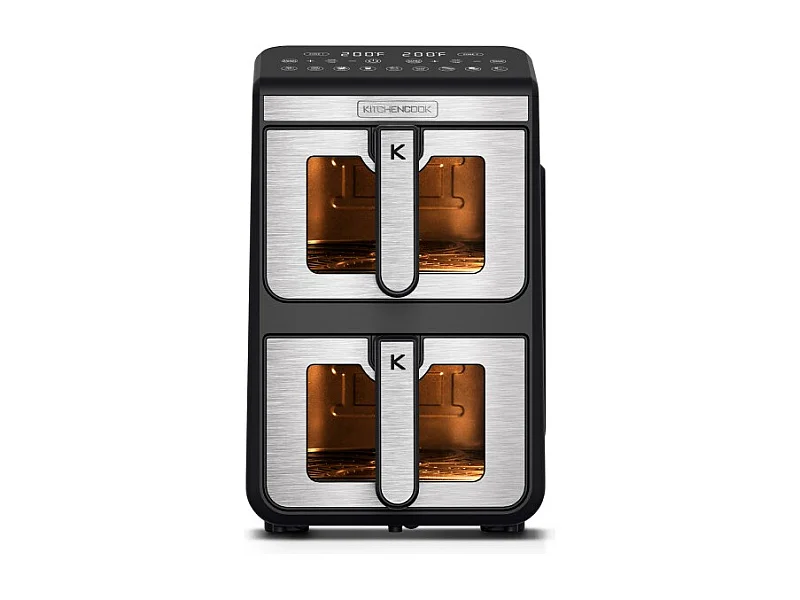 Kitchencook - Double Friteuse à Air Verticale 11l - 7 Programmes - Minuterie Numérique - Thermostat Réglable - 2400w