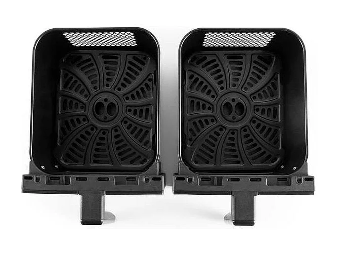 Kitchencook - Double Friteuse à Air Verticale 11l - 7 Programmes - Minuterie Numérique - Thermostat Réglable - 2400w