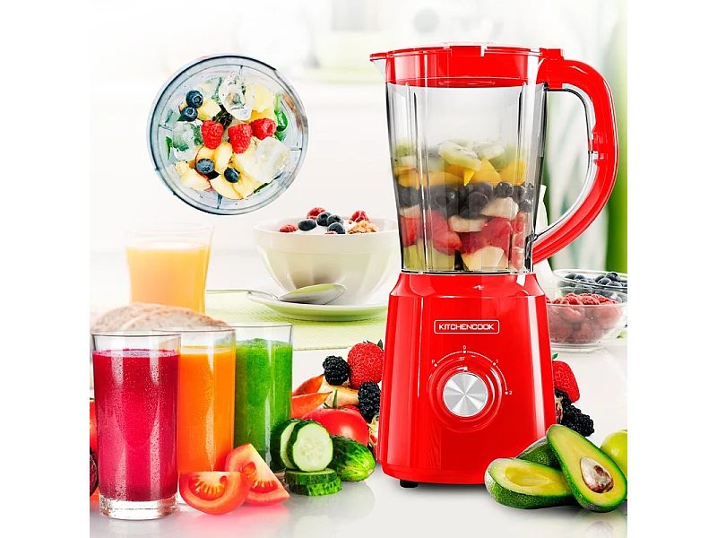 Blender 1.5l Avec 2 Lames Inox B5turbo Rouge Kitchencook