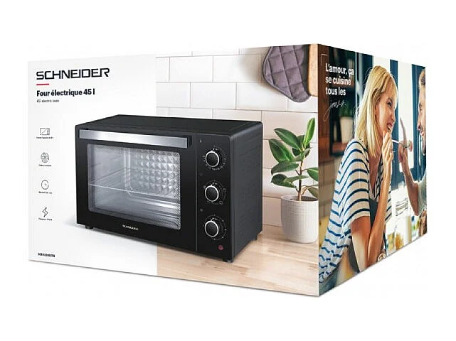 Four électrique Posable 45l Chaleur Tournante Noir Sceo2345ctb Schneider