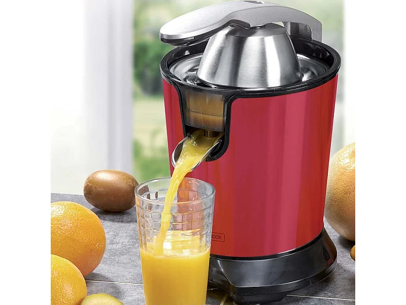 Presse Agrumes Inox Double Cônes Et Filtre En Acier Presspro Rouge Kitchencook