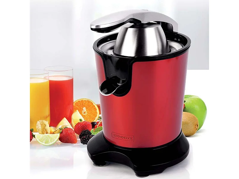 Presse Agrumes Inox Double Cônes Et Filtre En Acier Presspro Rouge Kitchencook