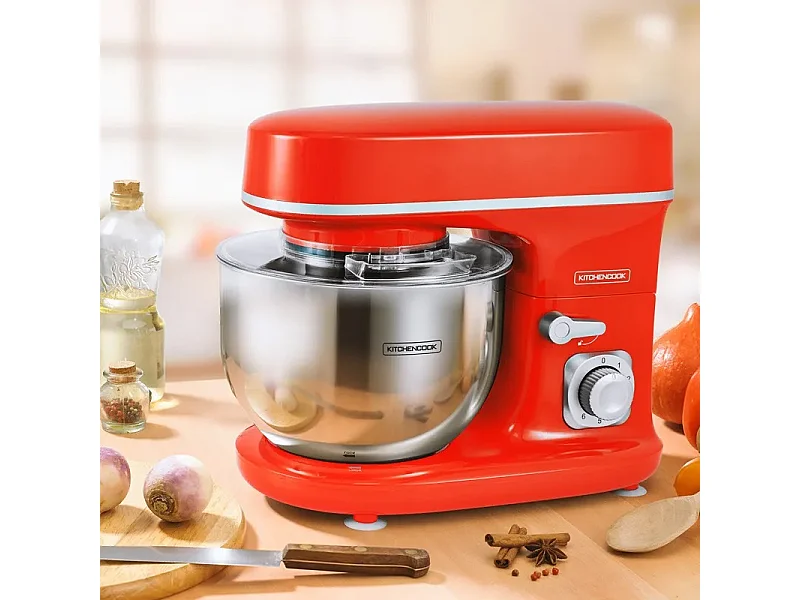 Kitchencook - Robot Pâtissier Revolve_red - 1300 W 5 L - 3 Accessoires
