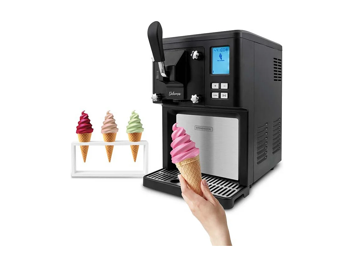 Kitchencook - Deliciosa - Machine à Glace 3 En 1 - 1,5l - écran Lcd - 250w