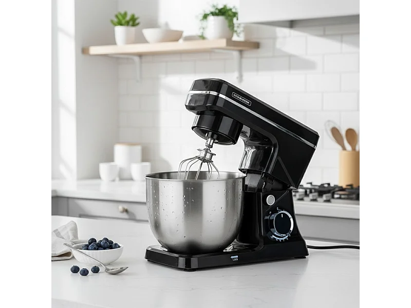 Kitchencook- Robot Pâtissier Noir 6l 1500w Inox Robomix