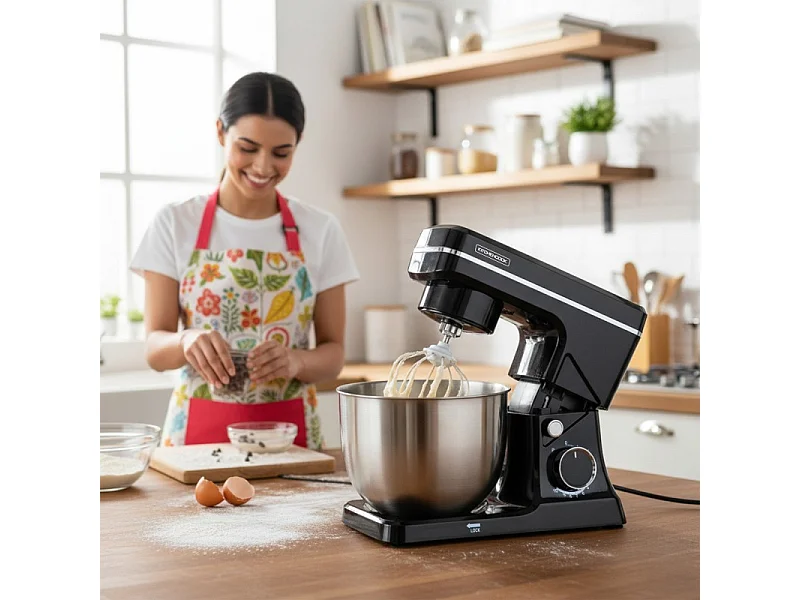 Kitchencook- Robot Pâtissier Noir 6l 1500w Inox Robomix