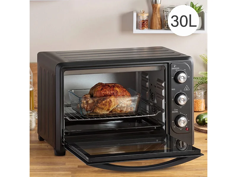 King D'home - Noir - Mini-four 30 L - Convection Naturelle - Thermostat 100 à 230 °c - 1500 W