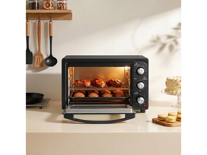 King D'home - Noir - Mini-four 30 L - Convection Naturelle - Thermostat 100 à 230 °c - 1500 W