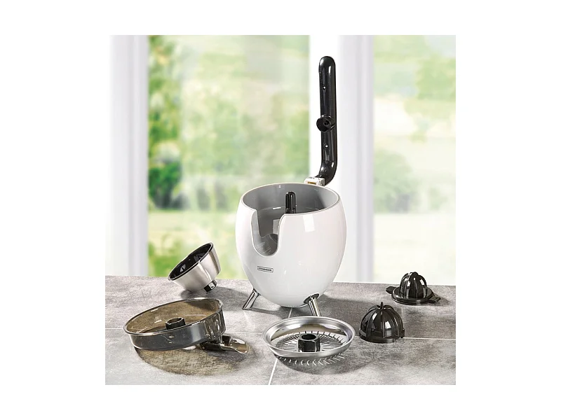 Presse Agrumes Double Cônes Avec Filtre En Acier Presspod Blanc Kitchencook