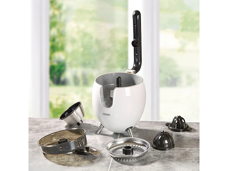 Presse Agrumes Double Cônes Avec Filtre En Acier Presspod Blanc Kitchencook