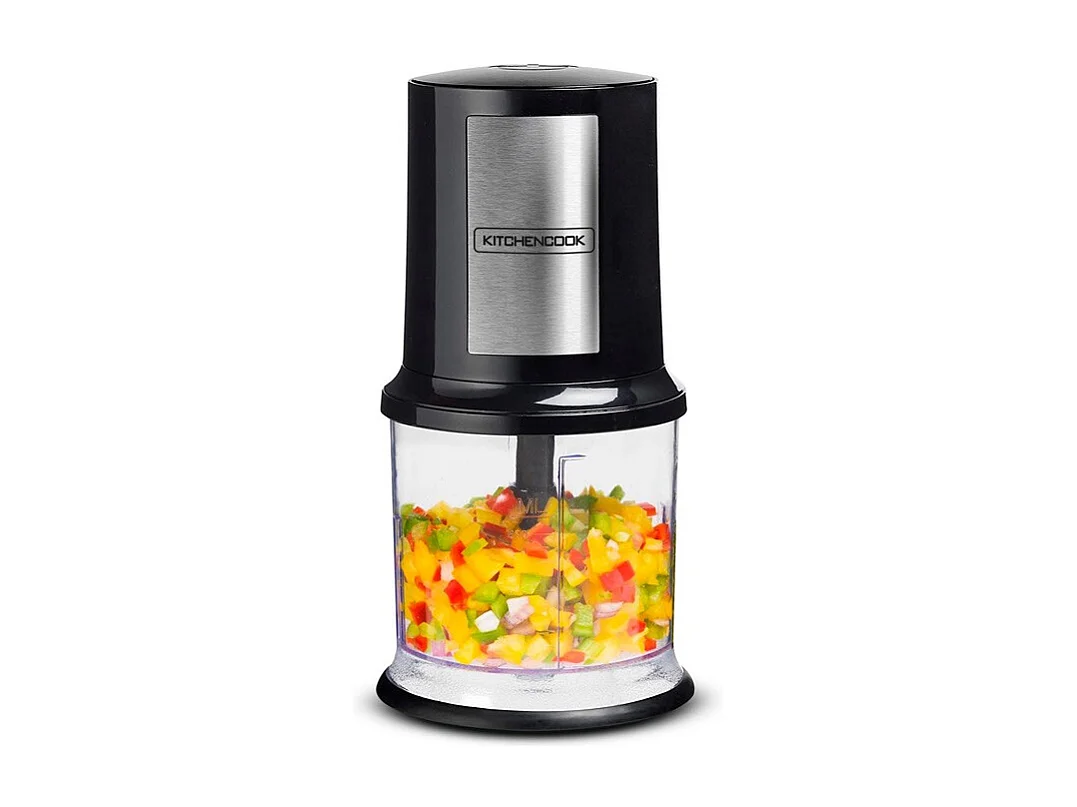 Kitchencook - Mini Hachoir électrique 500ml - 2 Lames En Acier Inoxydable - Bol Gradué - Vitesse Rotation 27000trs/min