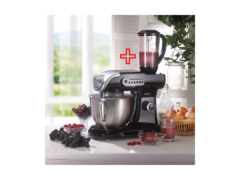 Robot Pétrin 5l Avec Blender En Verre Evolutionb+ Noir Kitchencook