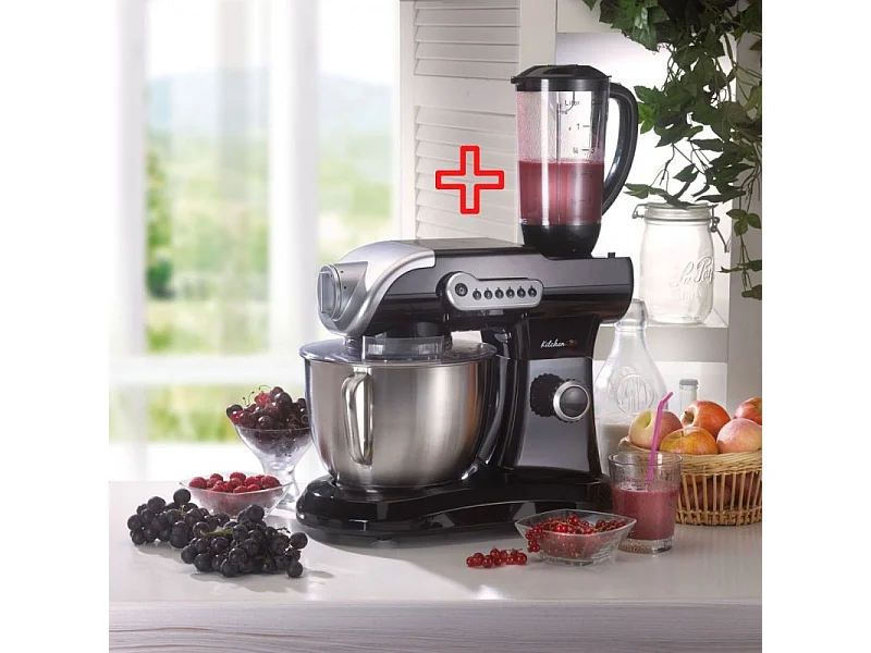 Robot Pétrin 5l Avec Blender En Verre Evolutionb+ Noir Kitchencook