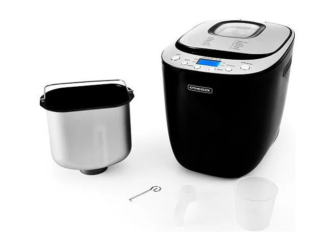 Kitchencook - Machine à Pain - Départ Différé - 550w - 12 Programmes Intégrés - Cuve Amovible Antiadhésive - Noir