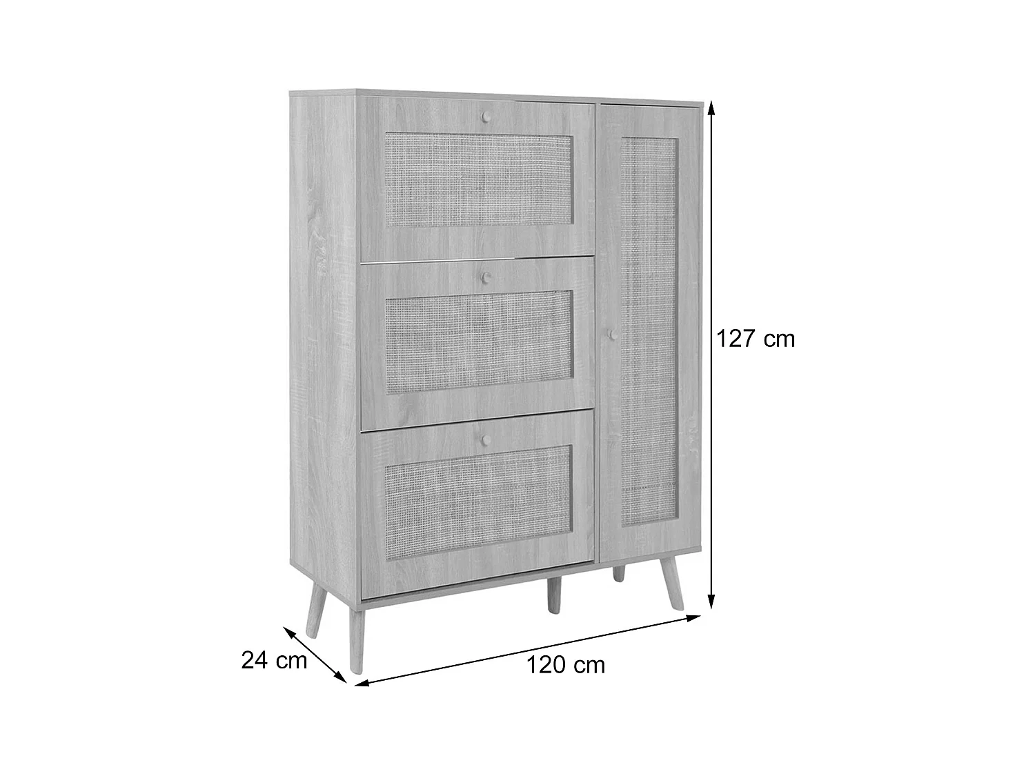 Rotan schoenenlichter MCW-M37,  eiken-look