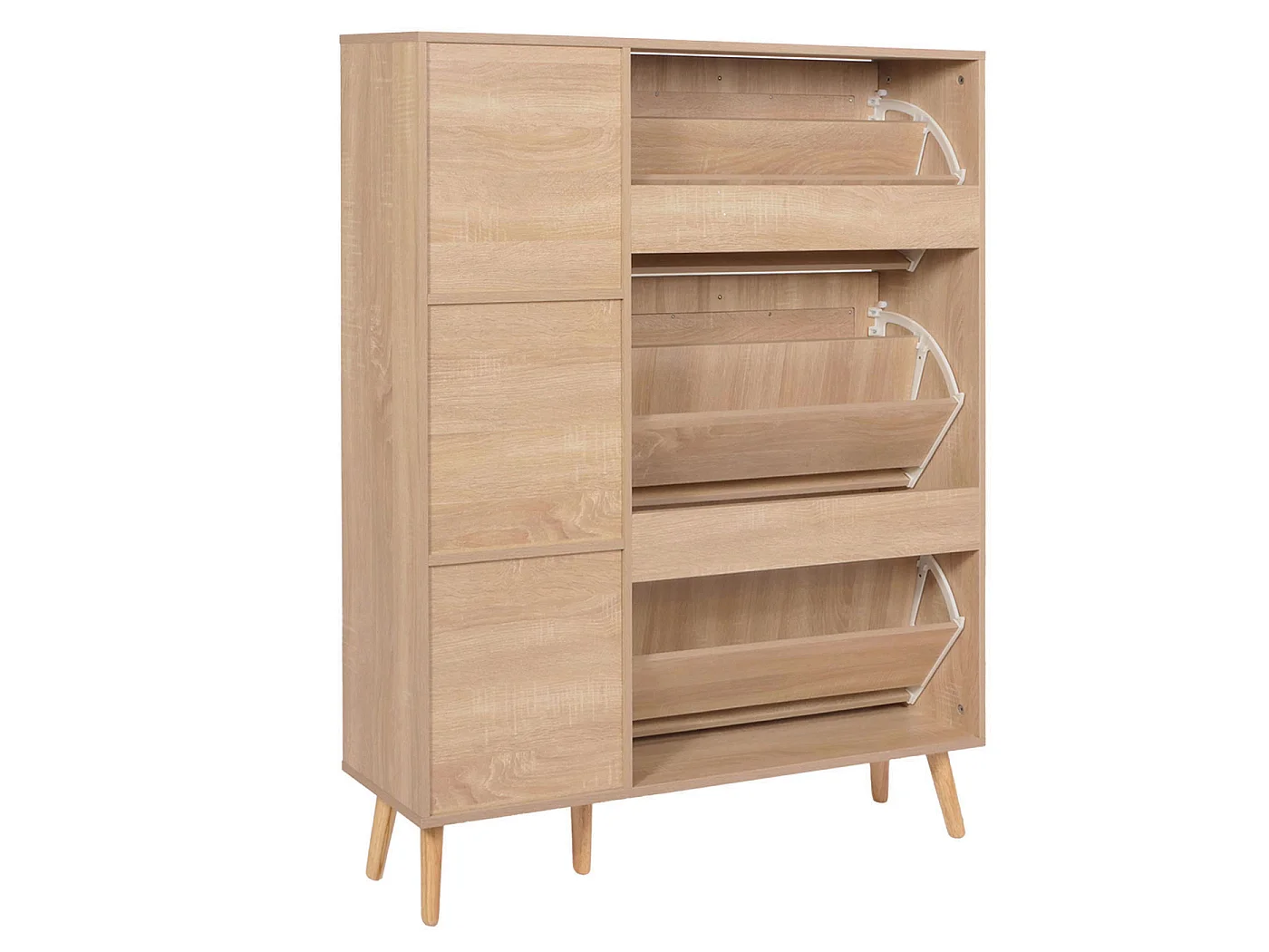 Meuble à chaussures en rotin MCW-M37,  aspect chêne