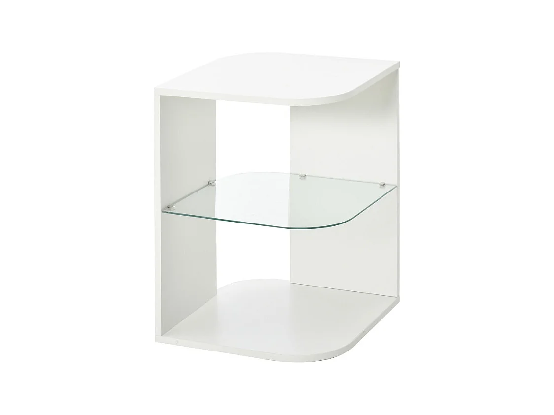 Table basse verre RANDY blanc