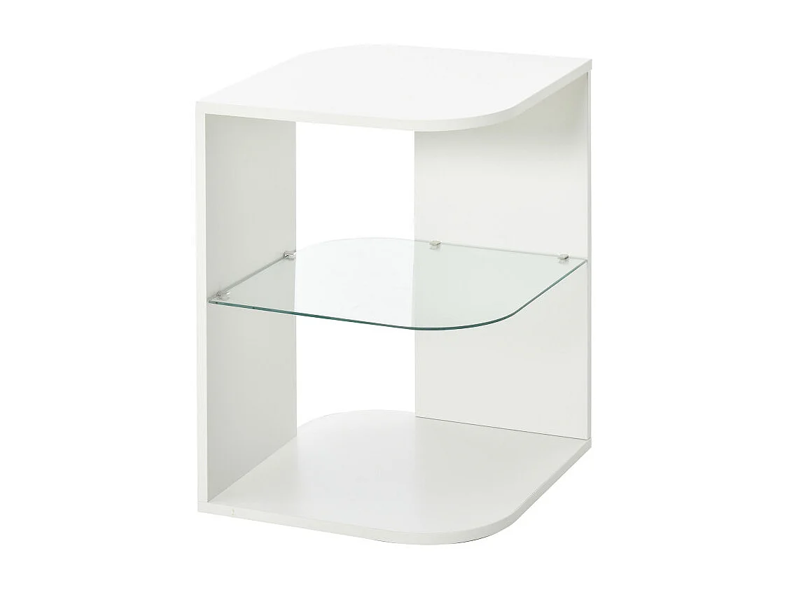 Table basse verre RANDY blanc