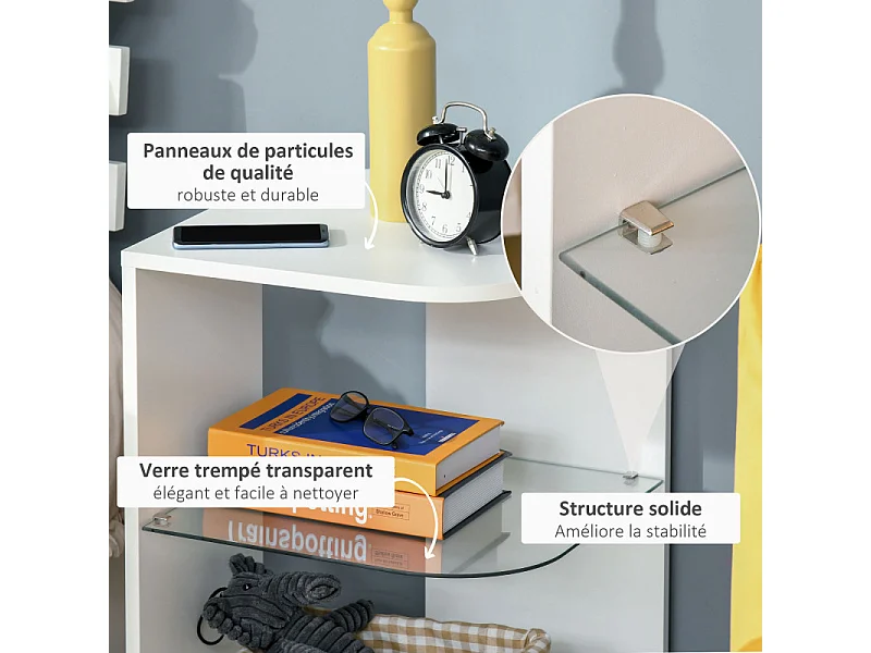 Table basse verre RANDY blanc