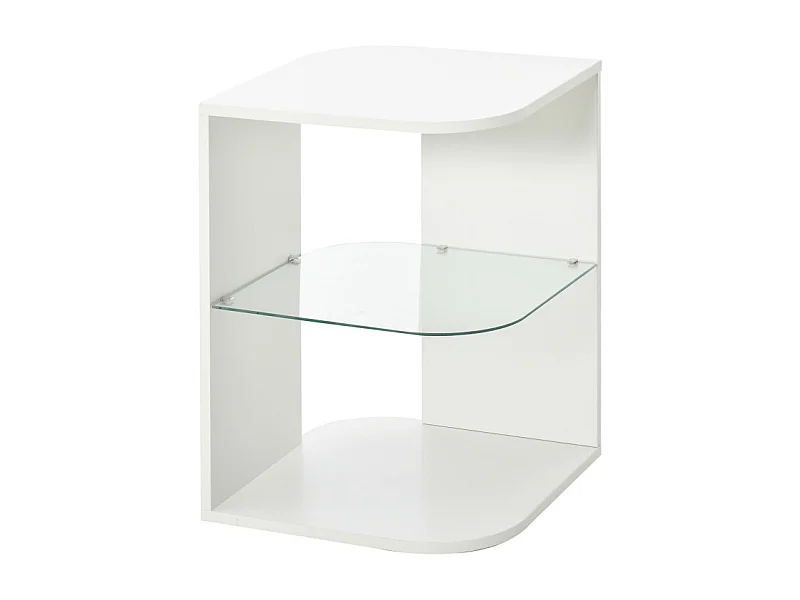 Table basse verre RANDY blanc