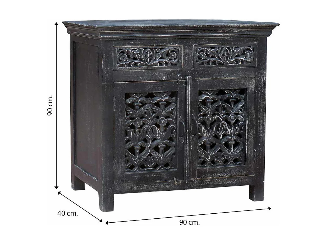 Mesa de salão em madeira artesanal 90x40x90h cm