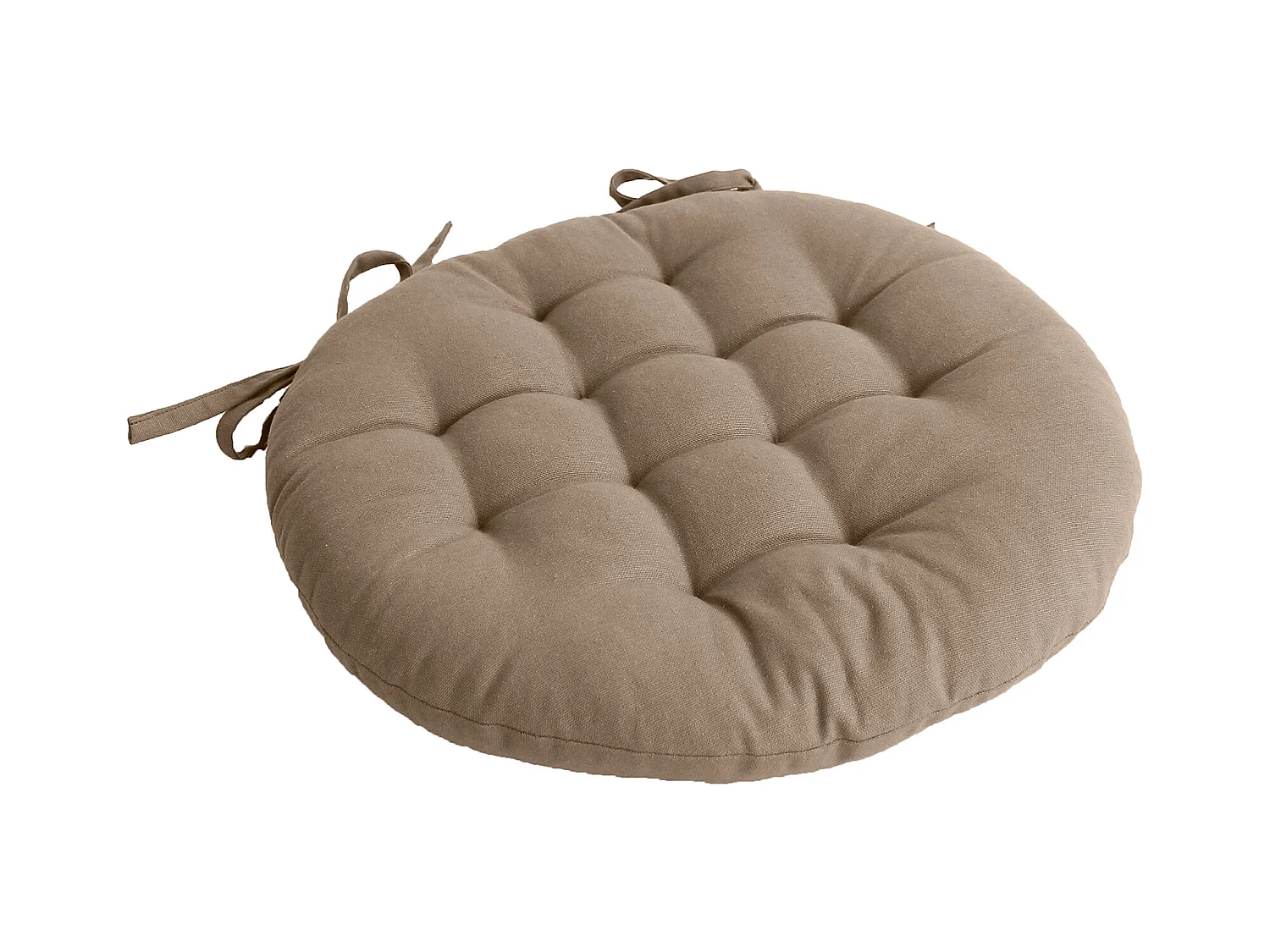 Galette de Chaise Piquée Uni "Panama" 38cm Naturel