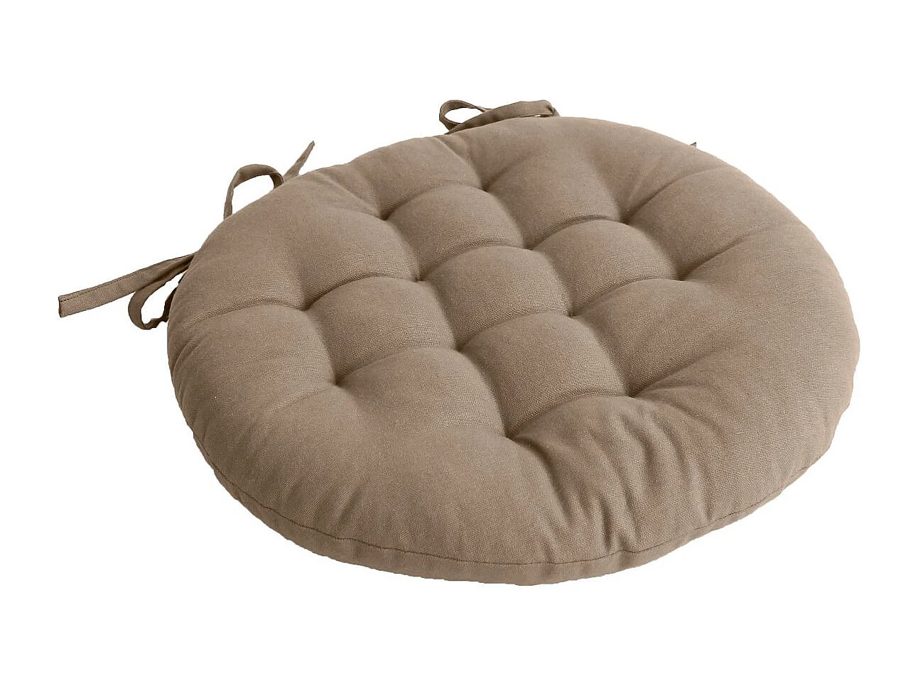 Galette de Chaise Piquée Uni "Panama" 38cm Naturel