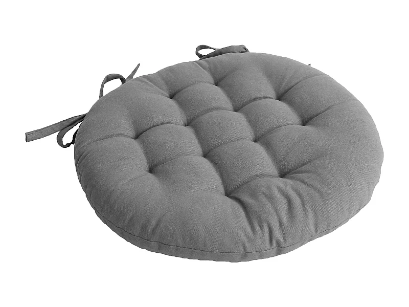 Galette de Chaise Piquée Uni "Panama" 38cm Gris Clair