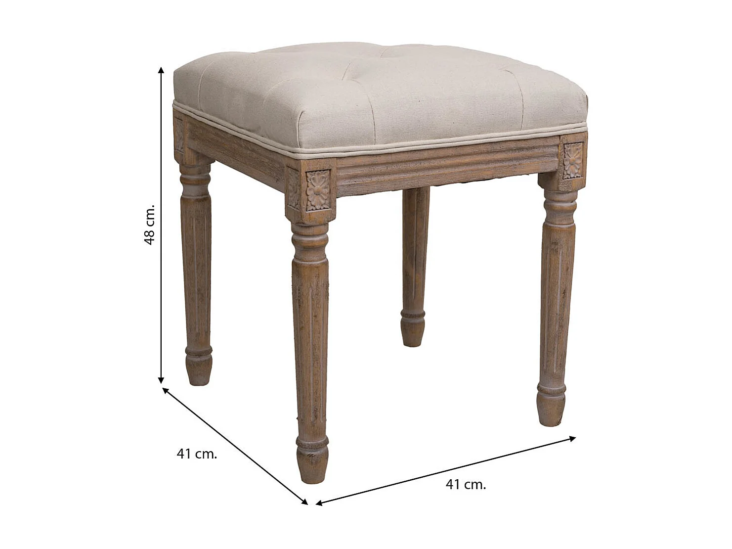 Banqueta de madera marrón 41x41x48