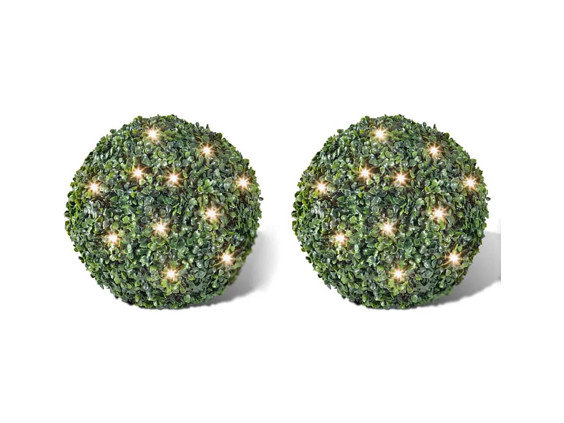 Buchskugel Ø 35cm Kunstbaum Buchsbaumkugel+2xSolar