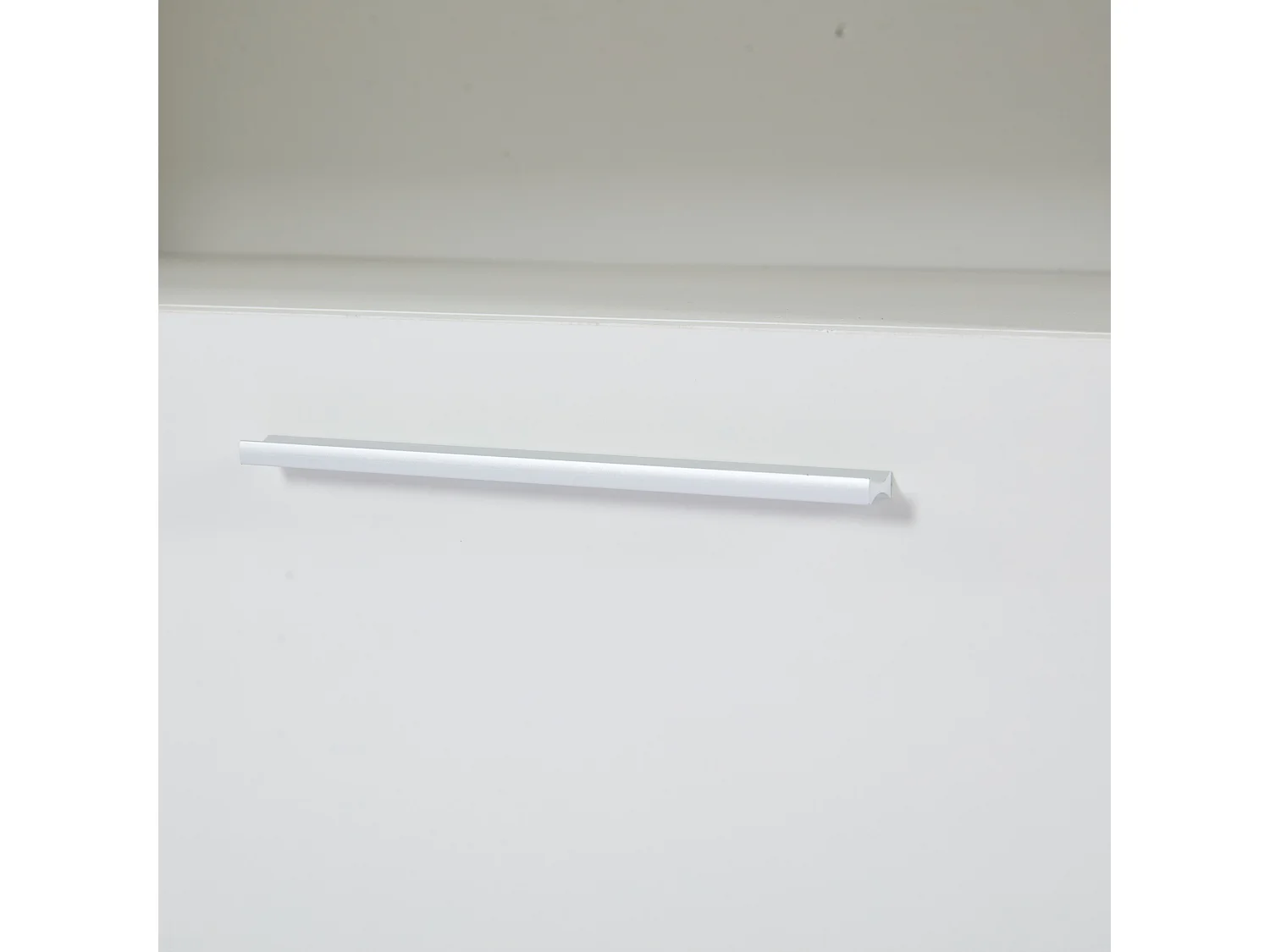 Buffet 140x40x70 cm avec LED en 4 portes et verre décoratif - meuble de rangement - bois - blanc