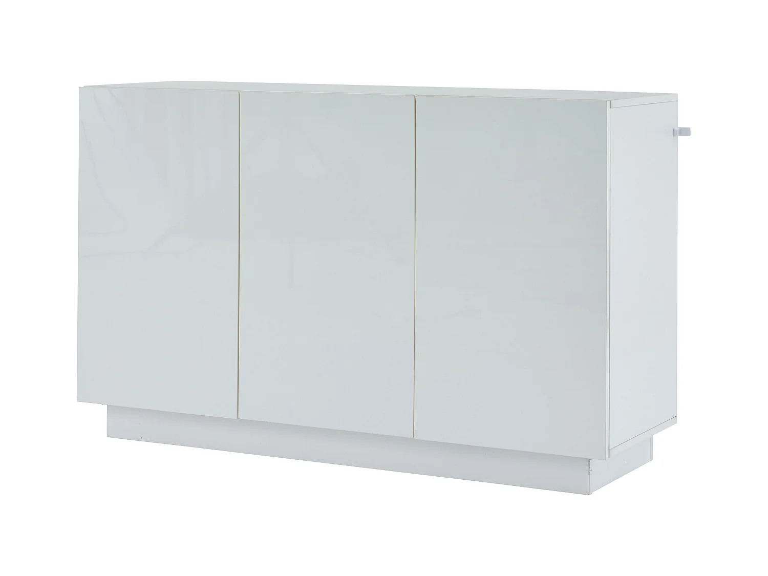 Buffet salle à manger LED 3 portes meuble de rangement en bois - blanc (120x40x75 cm)