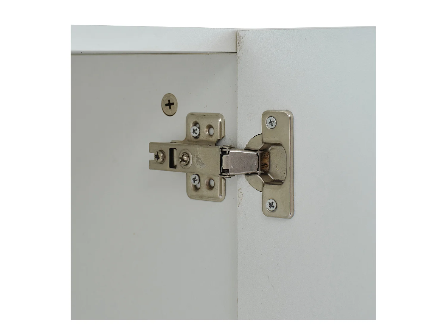 Buffet salle à manger LED 3 portes meuble de rangement en bois - blanc (120x40x75 cm)