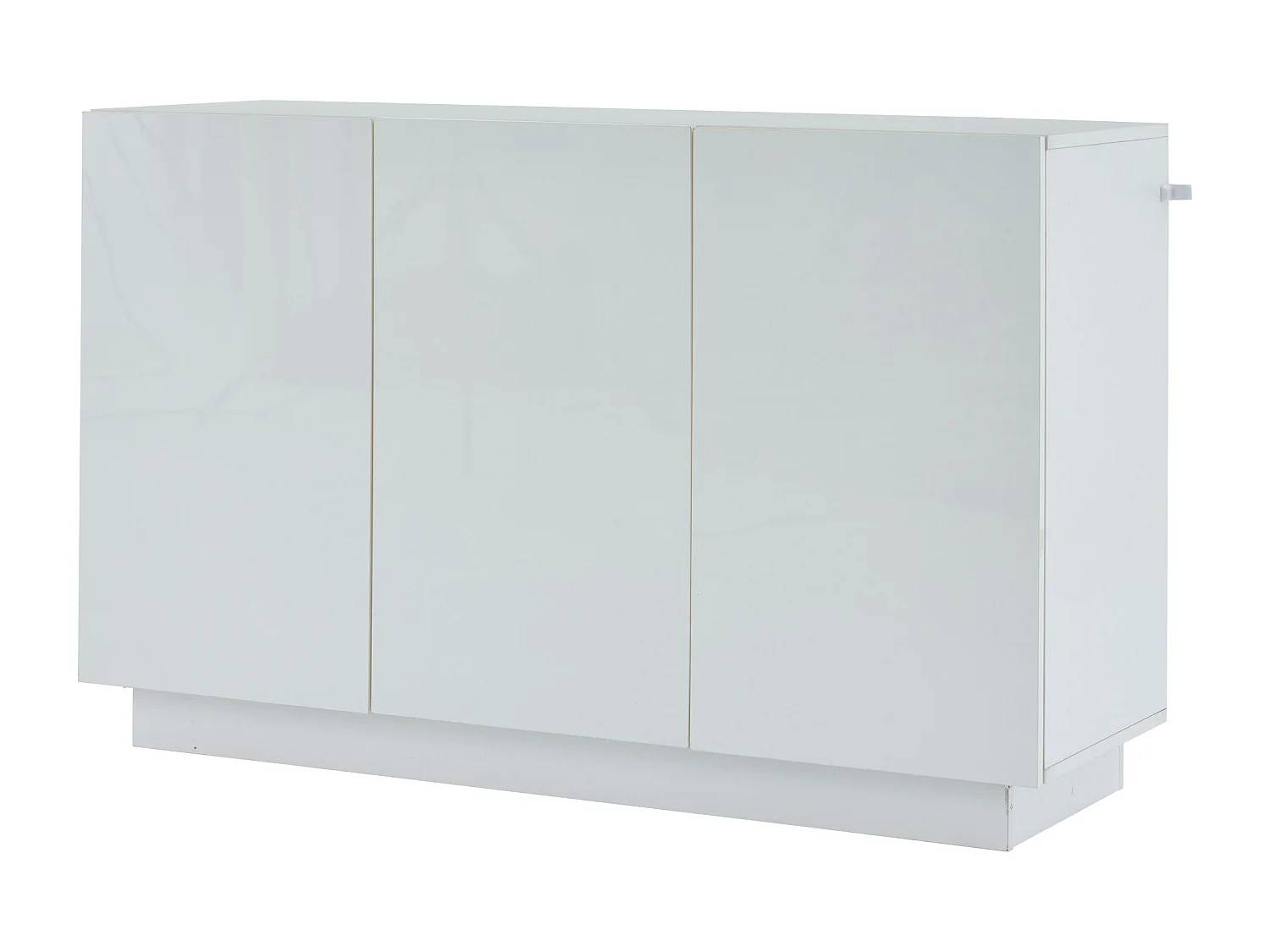 Buffet 120x40x75 cm avce LED en 3 portes meuble de rangement en bois - blanc