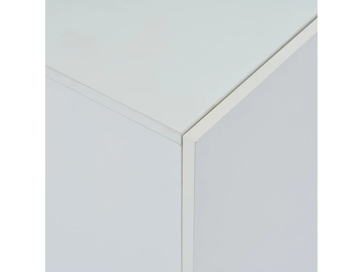 Buffet 120x40x75 cm avce LED en 3 portes meuble de rangement en bois - blanc