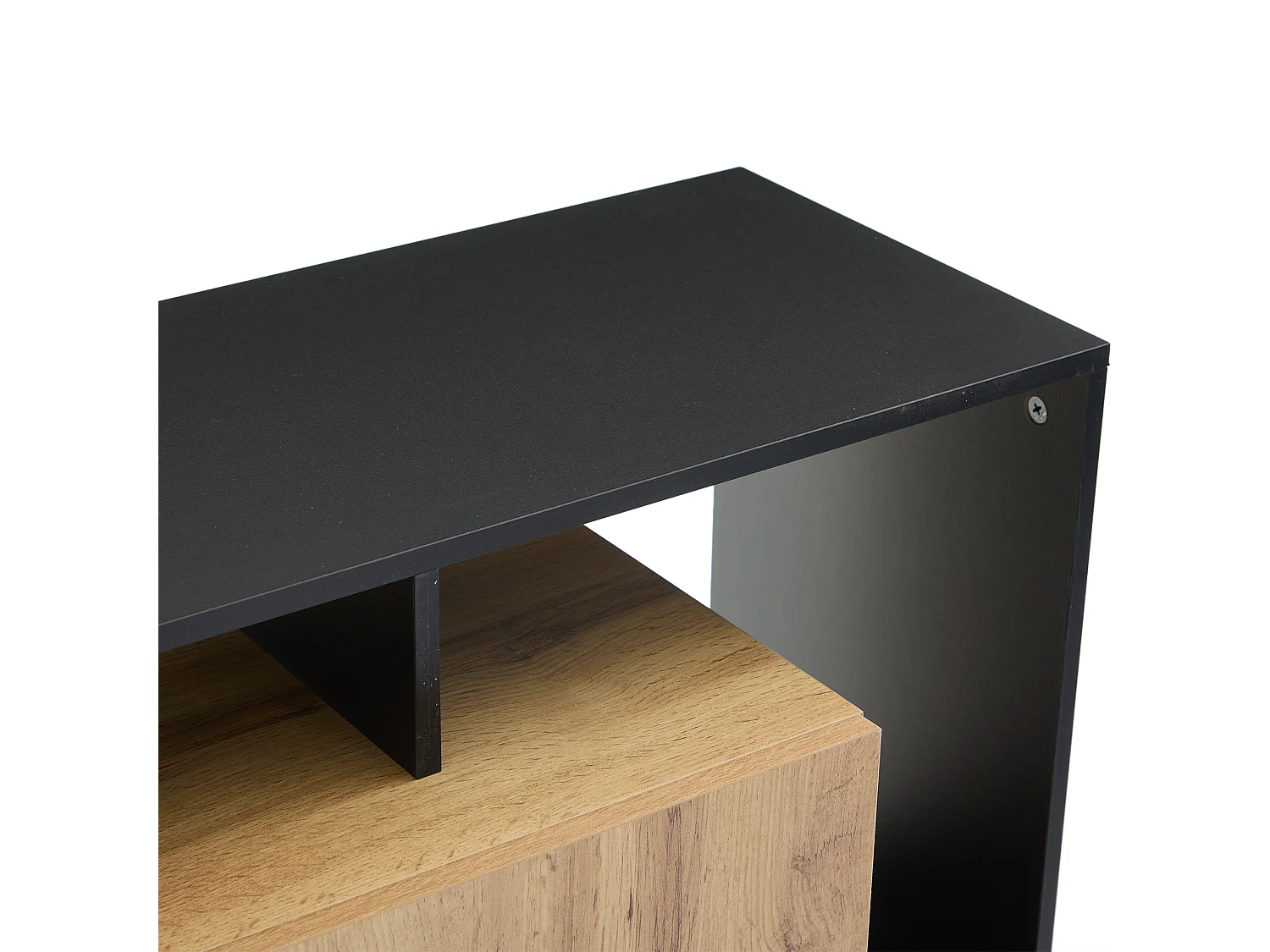 Buffet 140x44x94 cm LED 3 portes et verre décoratif - meuble de rangement en bois - marron