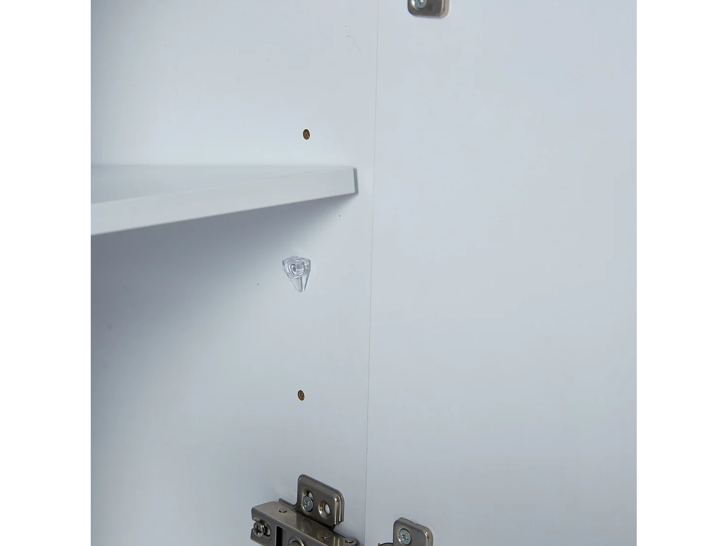 Buffet 140x35x80 cm LED 2 portes 3 tiroirs meuble de rangement en bois - blanc