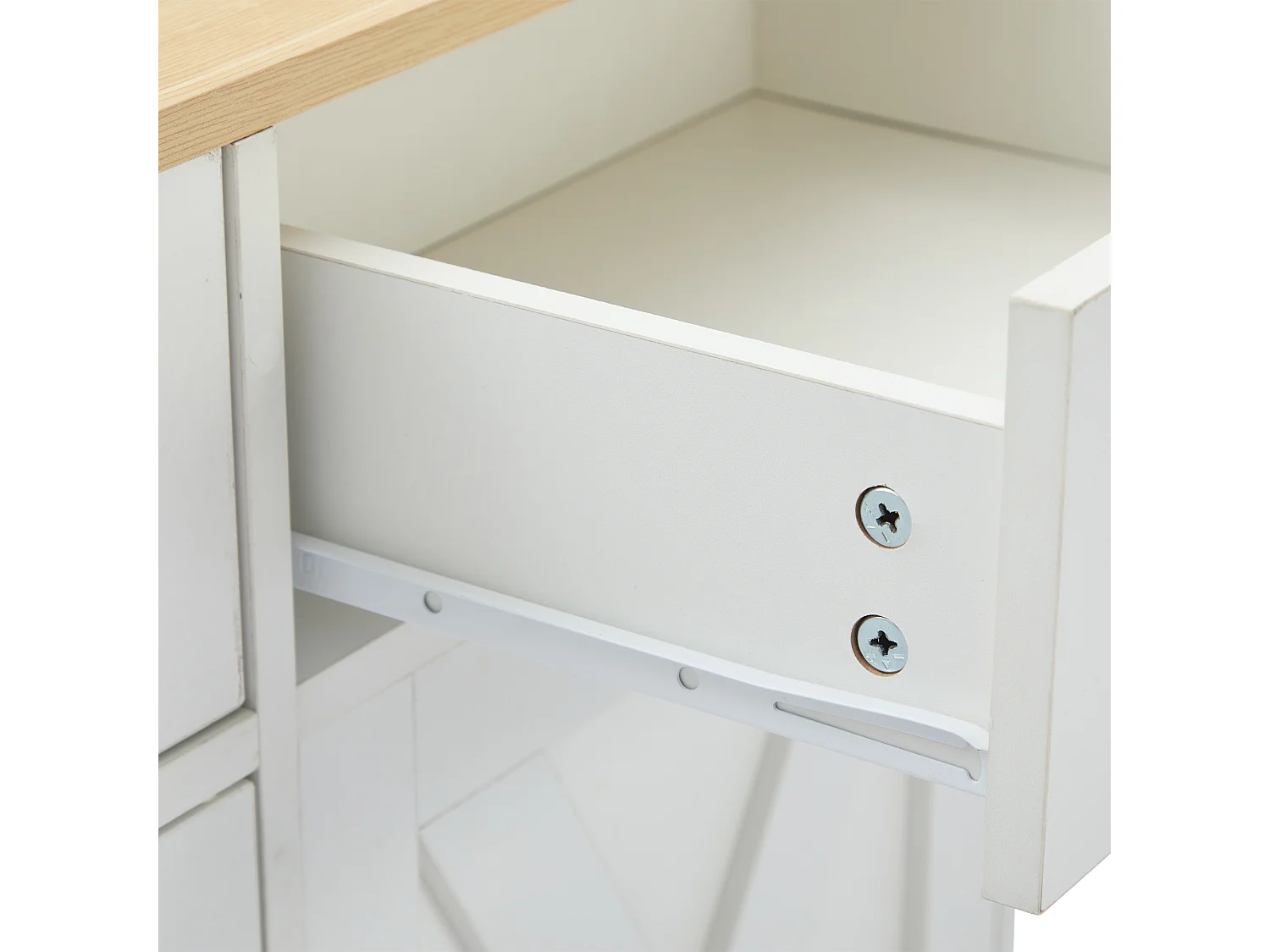 Buffet 160x37x75 cm 4 portes 3 tiroirs meuble de rangement en bois - blanc