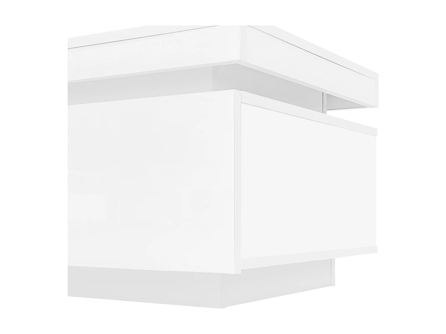 Meuble TV  + Table basse - avec lumières LED - meuble de rangement en bois - blanc